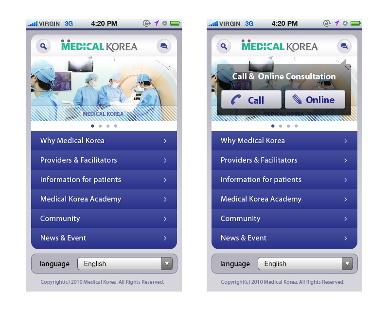 Medical-Korea Mobile Web Design_1